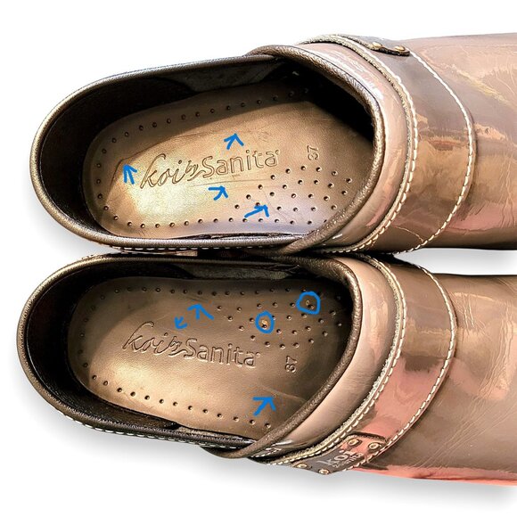 Koi by Sanita Patent Leather Women's Clogs, Gray EU 37 / US 6, Nursing - EUC - Picture 11 of 12